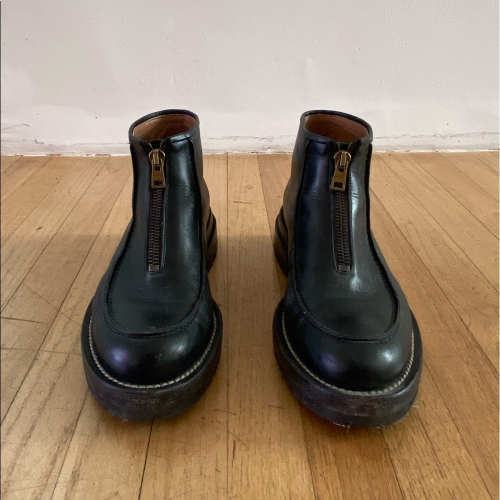 MARNI Women's Black Zip-Front Leather Ankle Boots